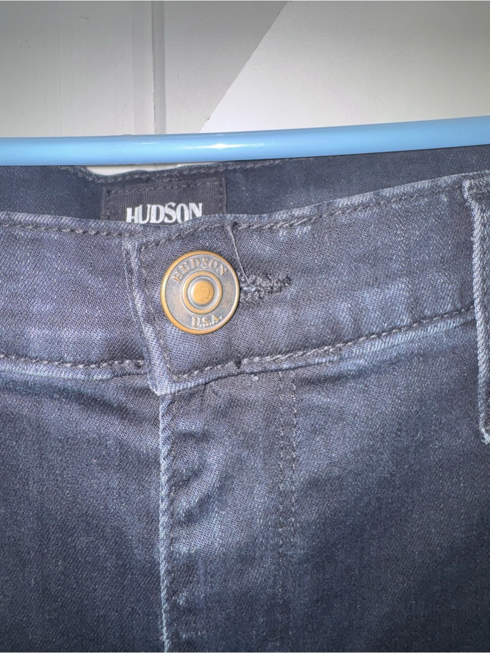 Hudson Stark Moto Skinny Jeans Size 27 Black Zip Pockets Biker Made USA - Picture 7 of 10